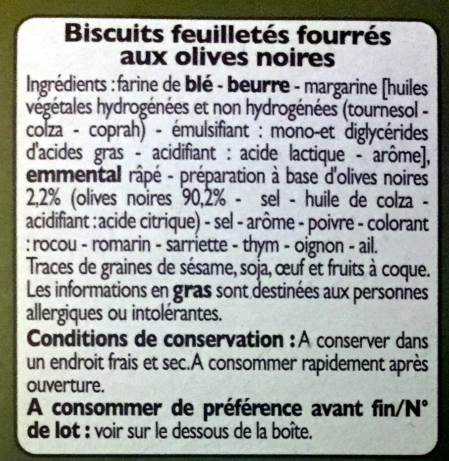 Leader Price Palmiers saveur Olives noires packshot