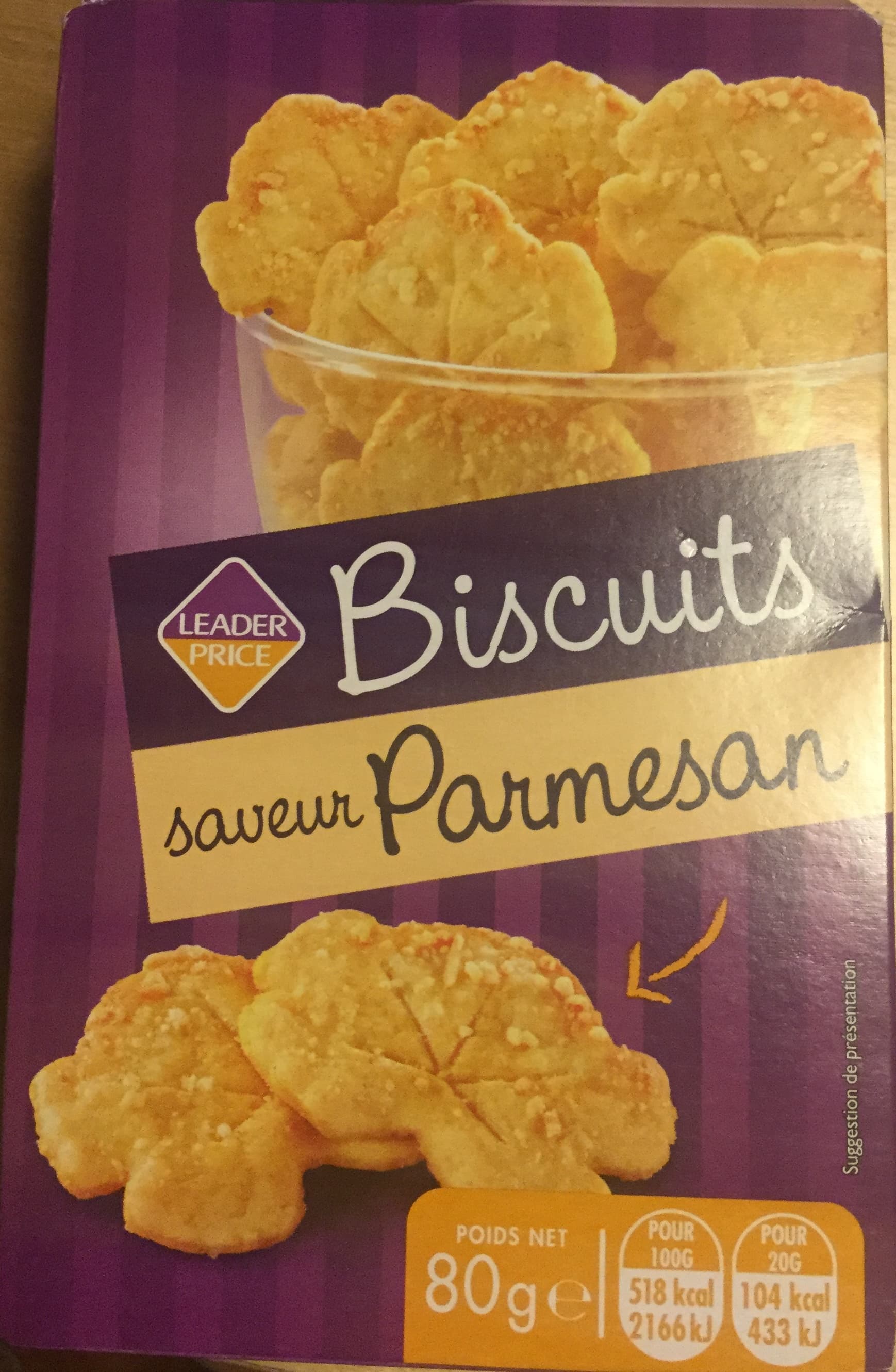 Leader Price Biscuits saveur Parmesan packshot
