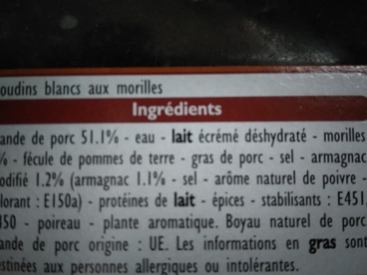 Leader Price Boudins blancs aux Morilles packshot