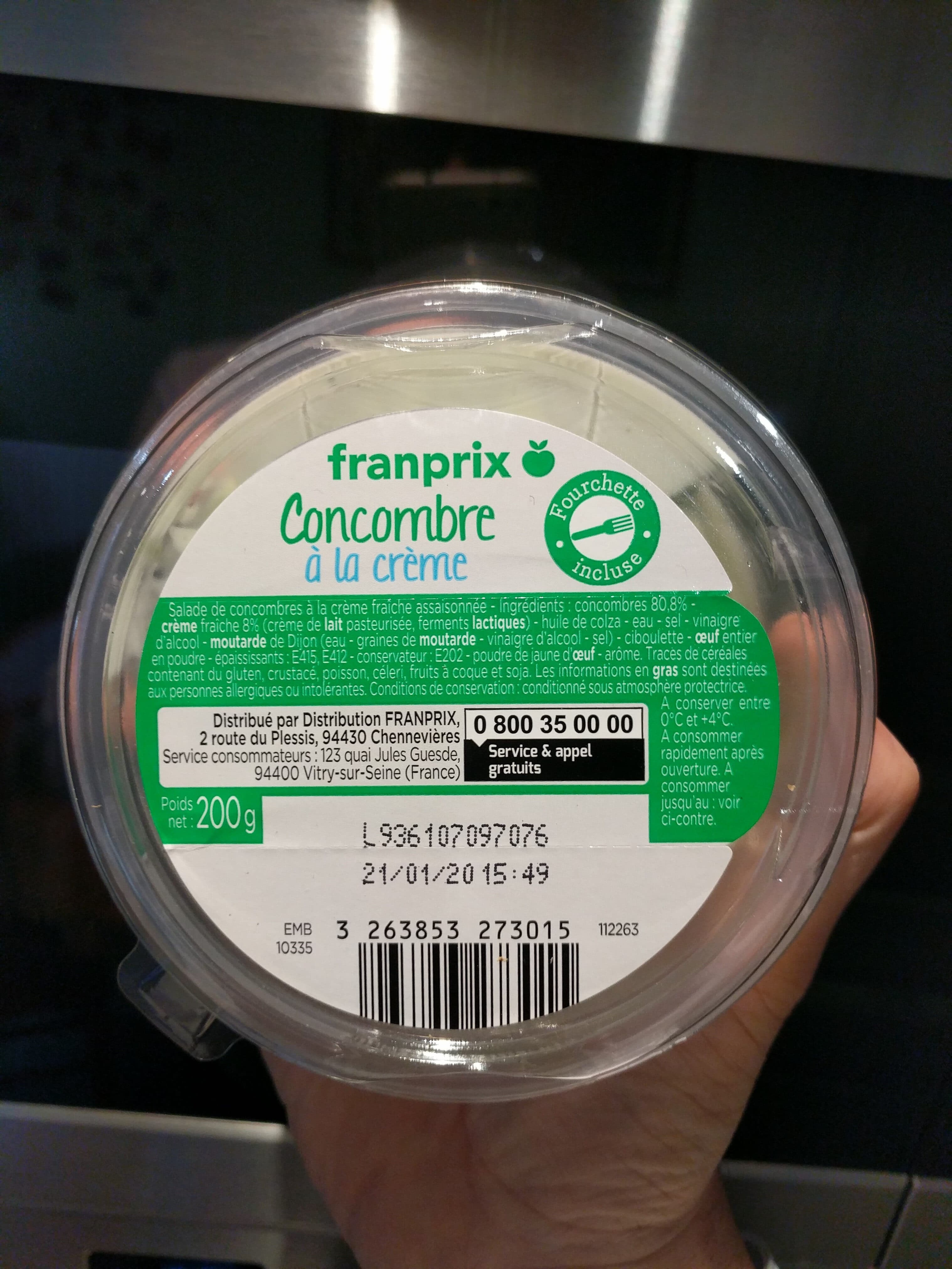 Franprix Concombre à la crème packshot