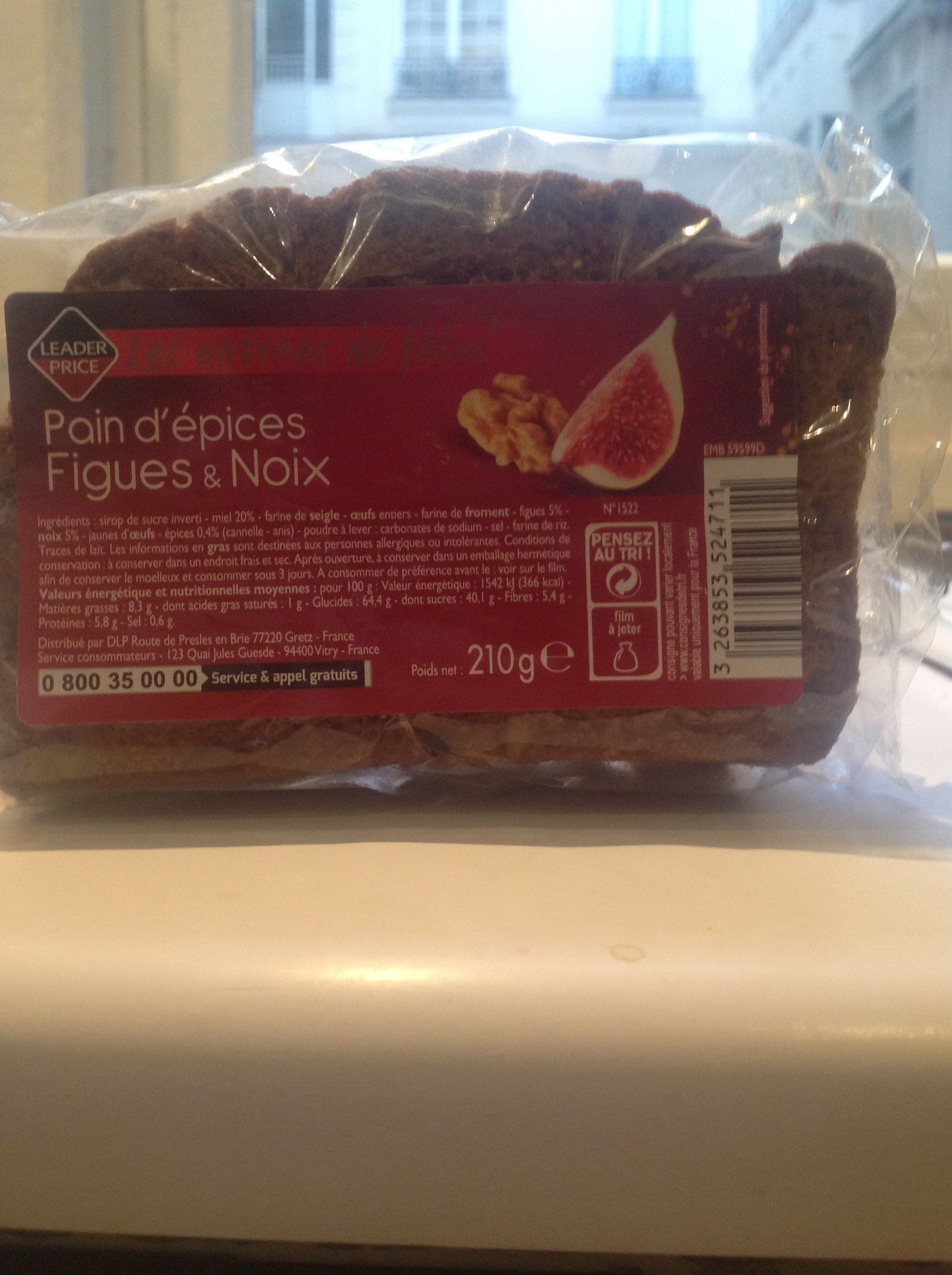 Leader Price Pain d'épices figues & noix packshot