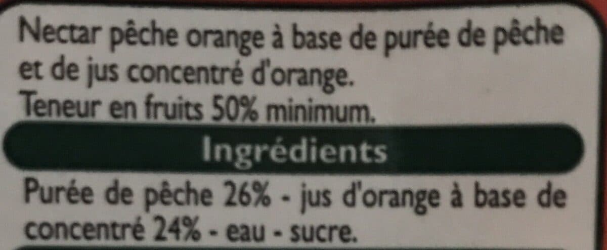 Leader Price Nectar Pêche Orange Leader Price packshot
