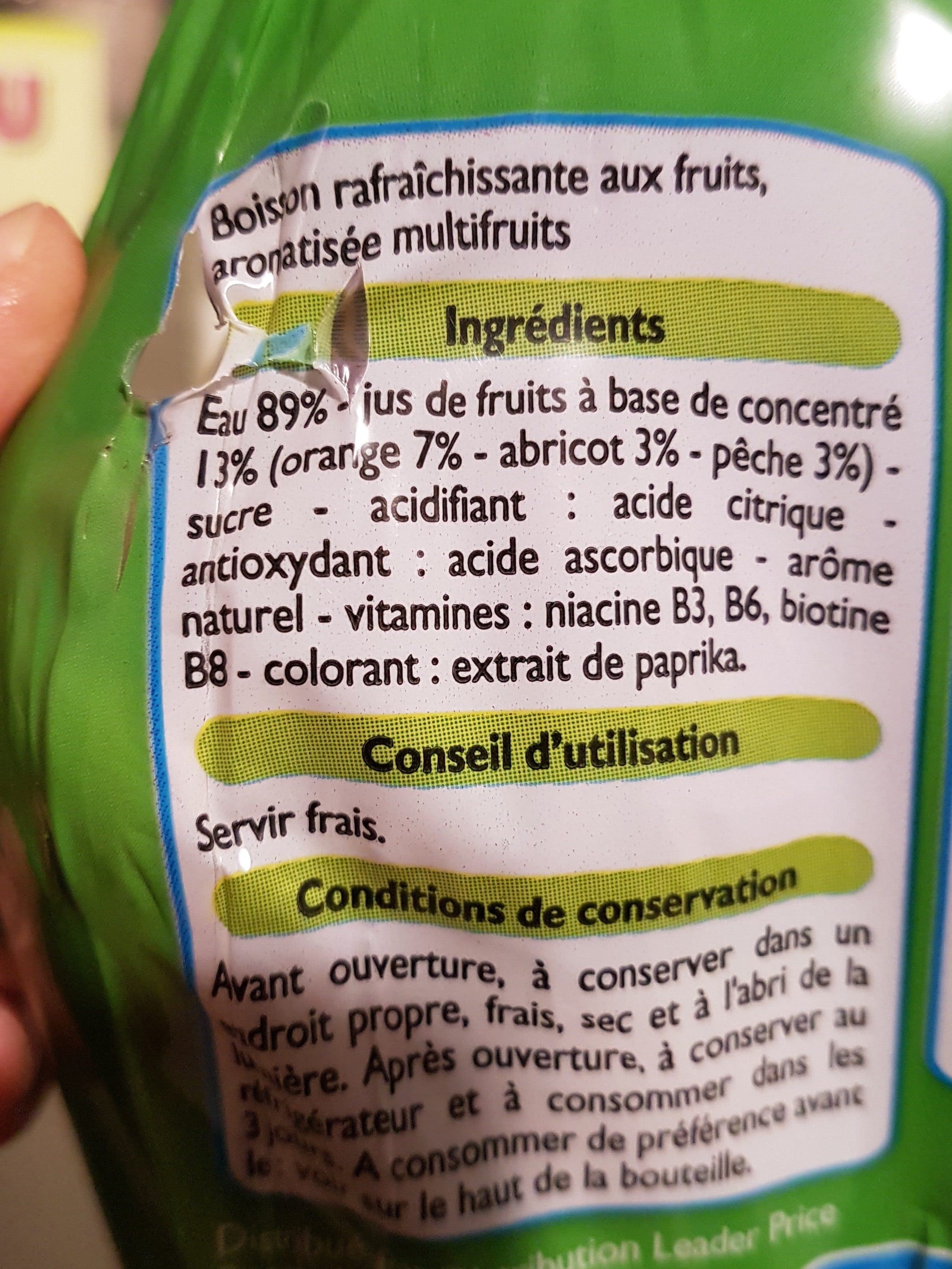 Leader Price Topi'fruit multivitaminé packshot