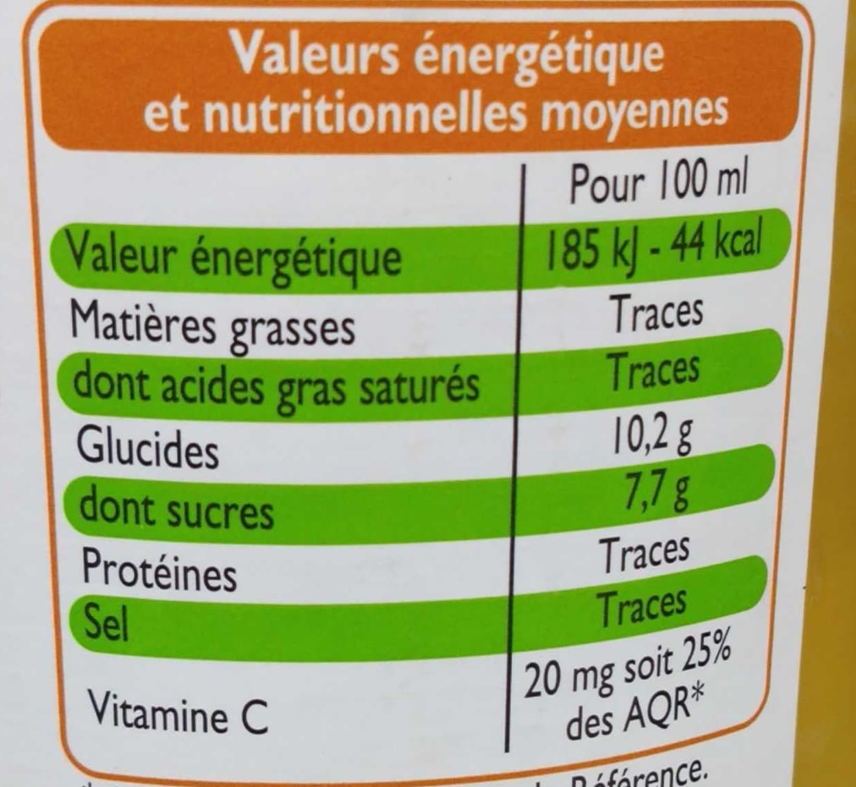 Leader Price Pur jus d'orange Cuba Brésil packshot