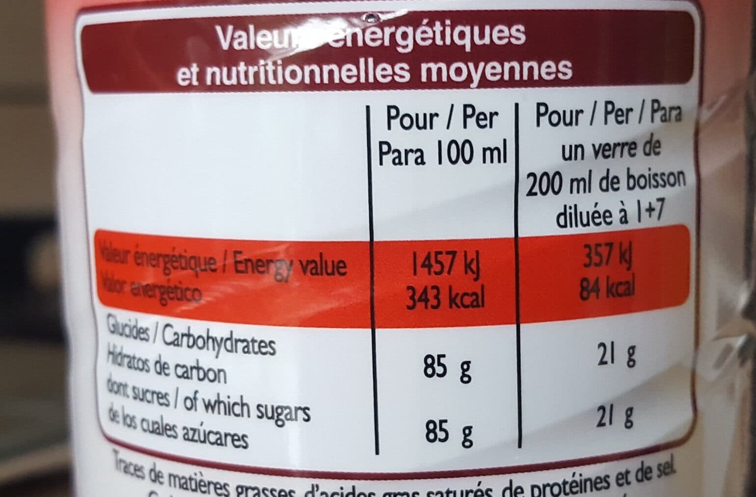 Leader Price Sirop de fraise packshot