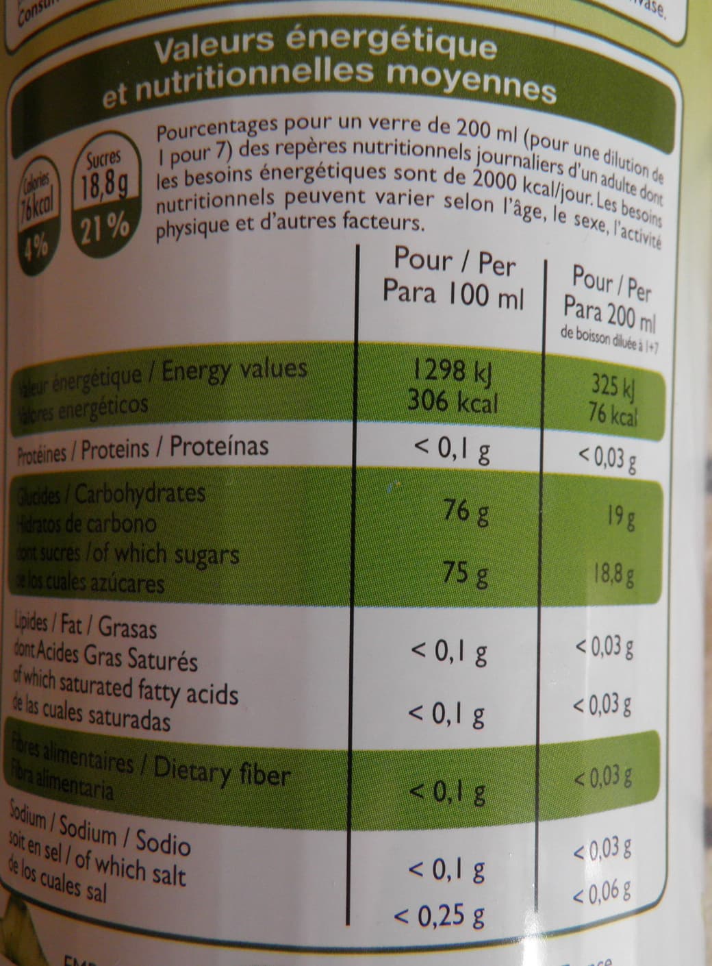 Leader Price Sirop de kiwi banane Leader Price packshot
