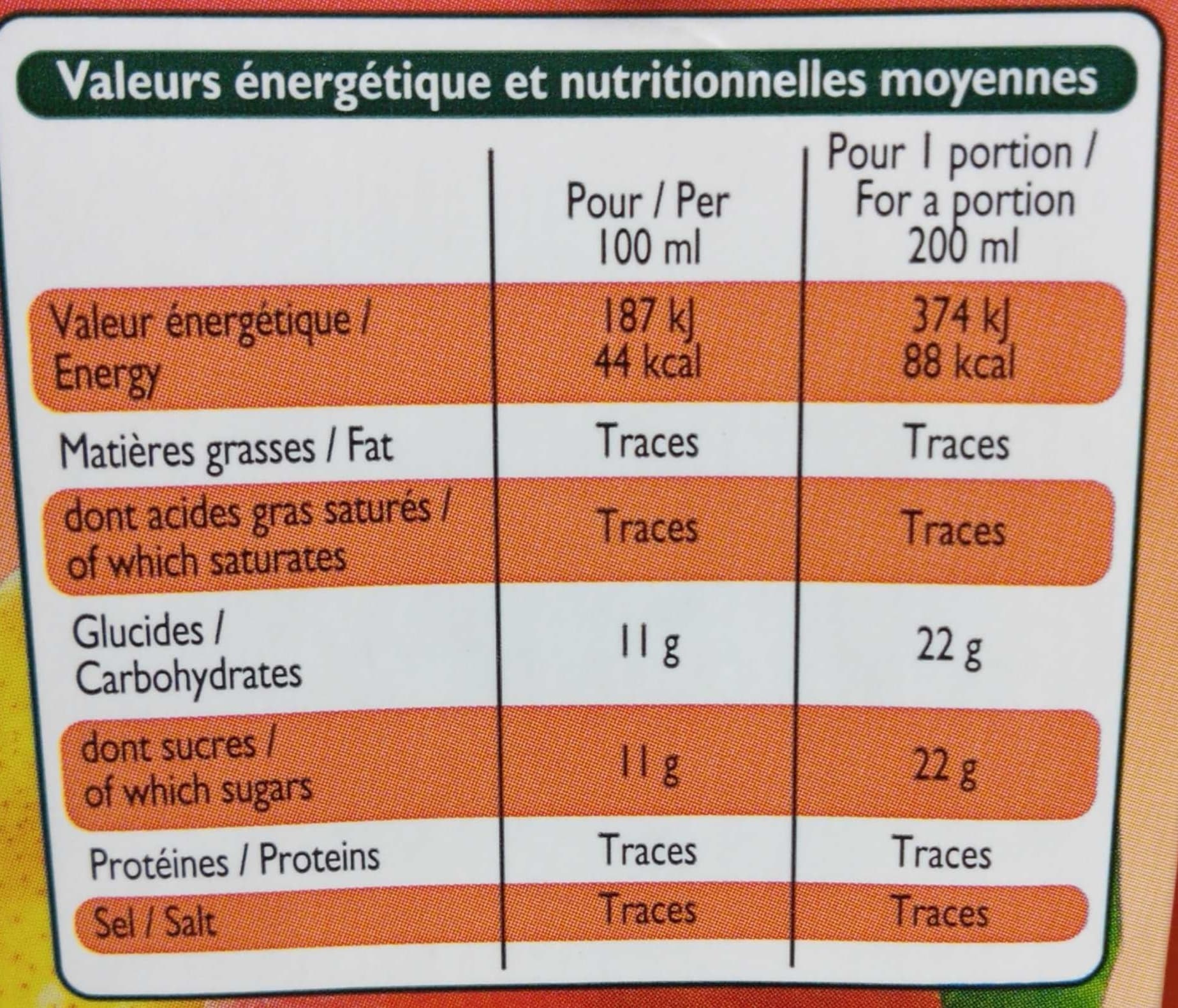 Leader Price Nectar Pêche-Poire packshot