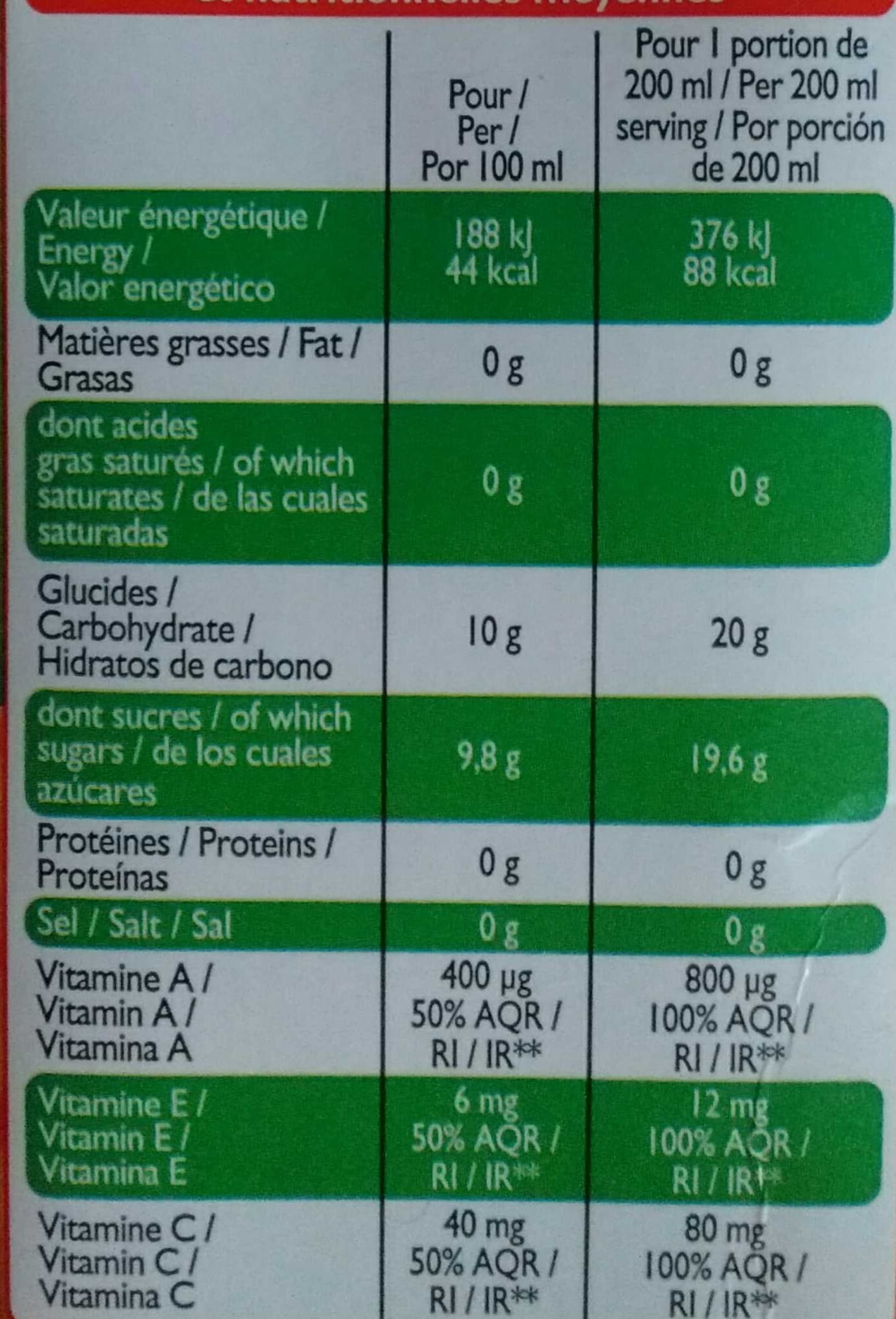 Leader Price Cocktail multivitaminé A.C.E packshot