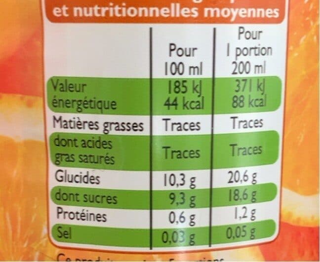 Leader Price Jus d'orange à base de concentré packshot