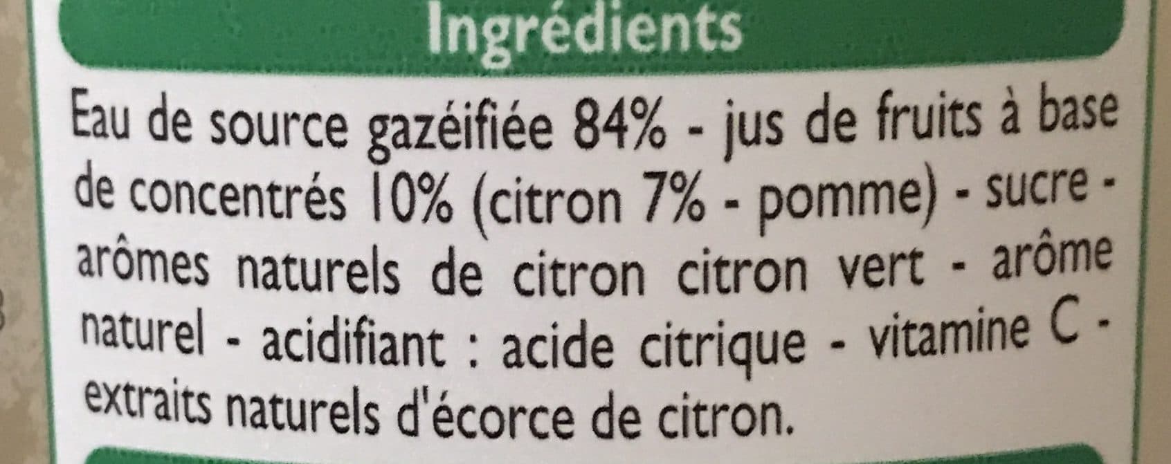 Leader Price Boisson gazeuse aux fruits saveur citron citron vert packshot