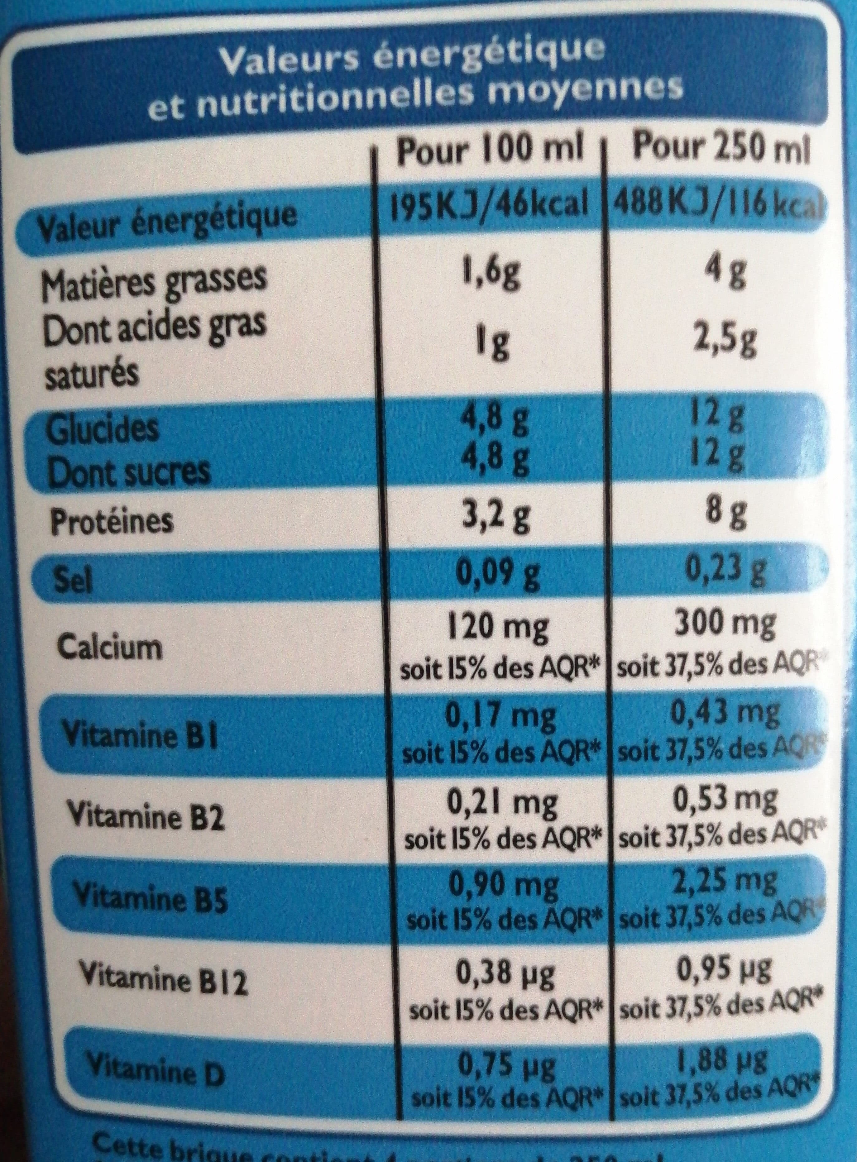 Leader Price Lait Demi Écrémé packshot