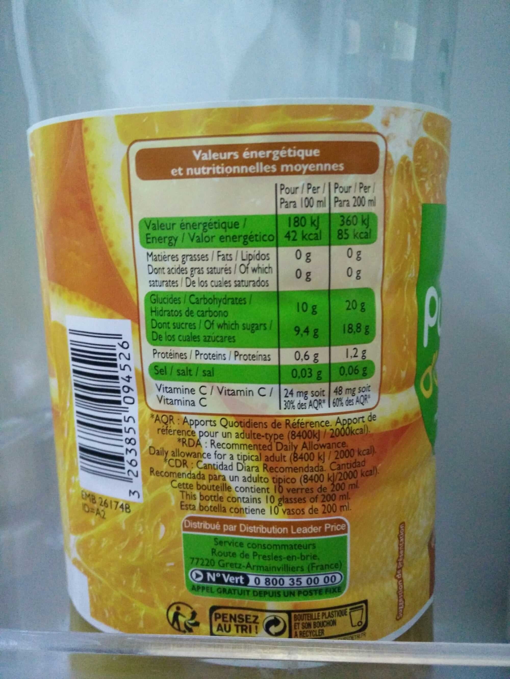 Leader Price Pur jus d'orange packshot