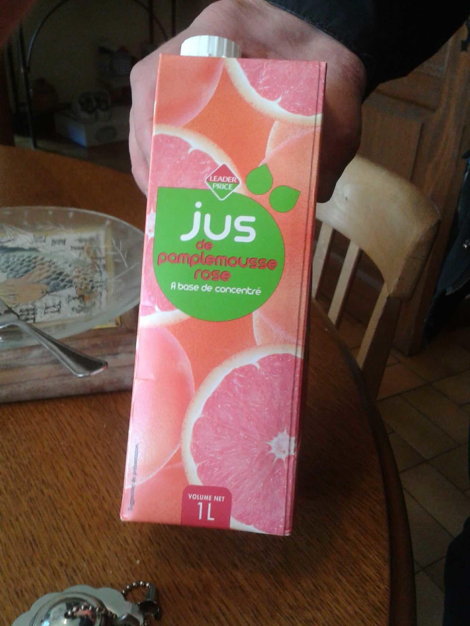 Leader Price Jus de pamplemousse rose packshot
