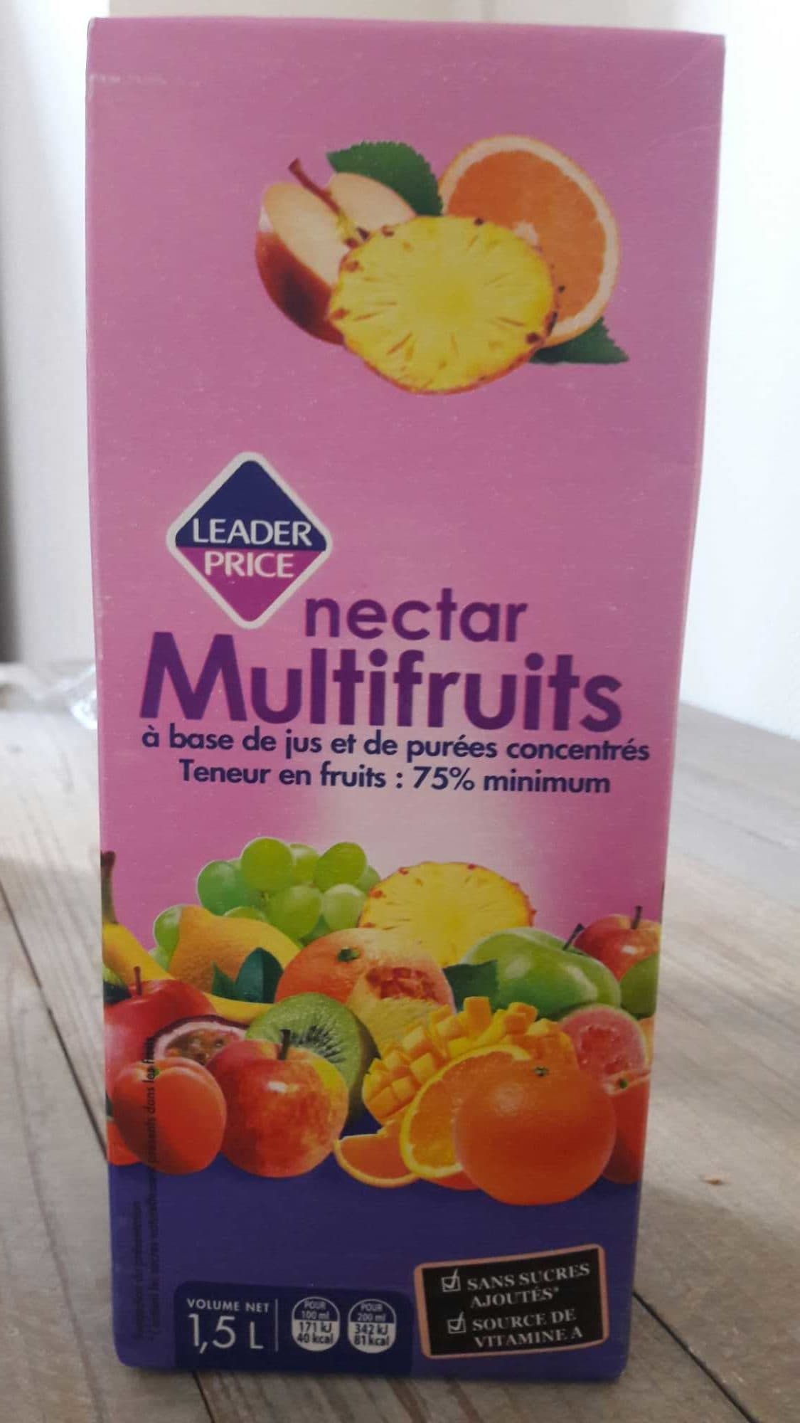 Leader Price Nectar multi fruits à base de concentrés packshot