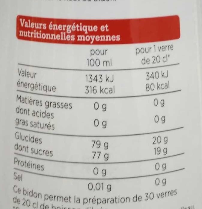 Franprix Sirop de fraise packshot