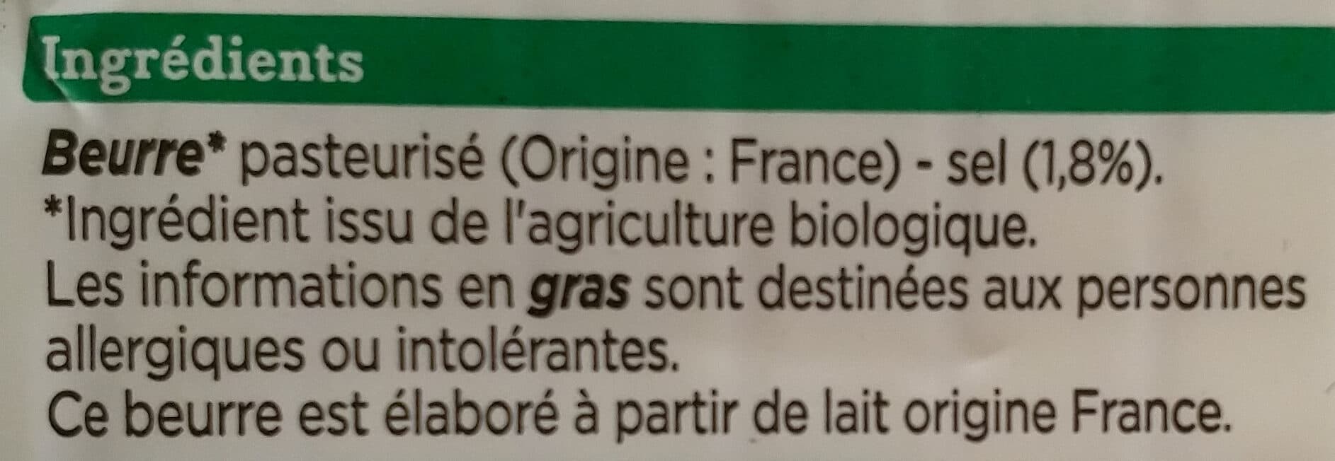 Franprix beurre moulé demi - sel bio packshot