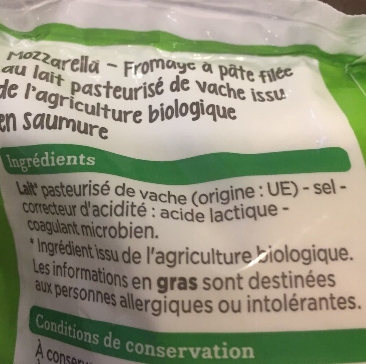 Franprix Bio Mozzarella packshot