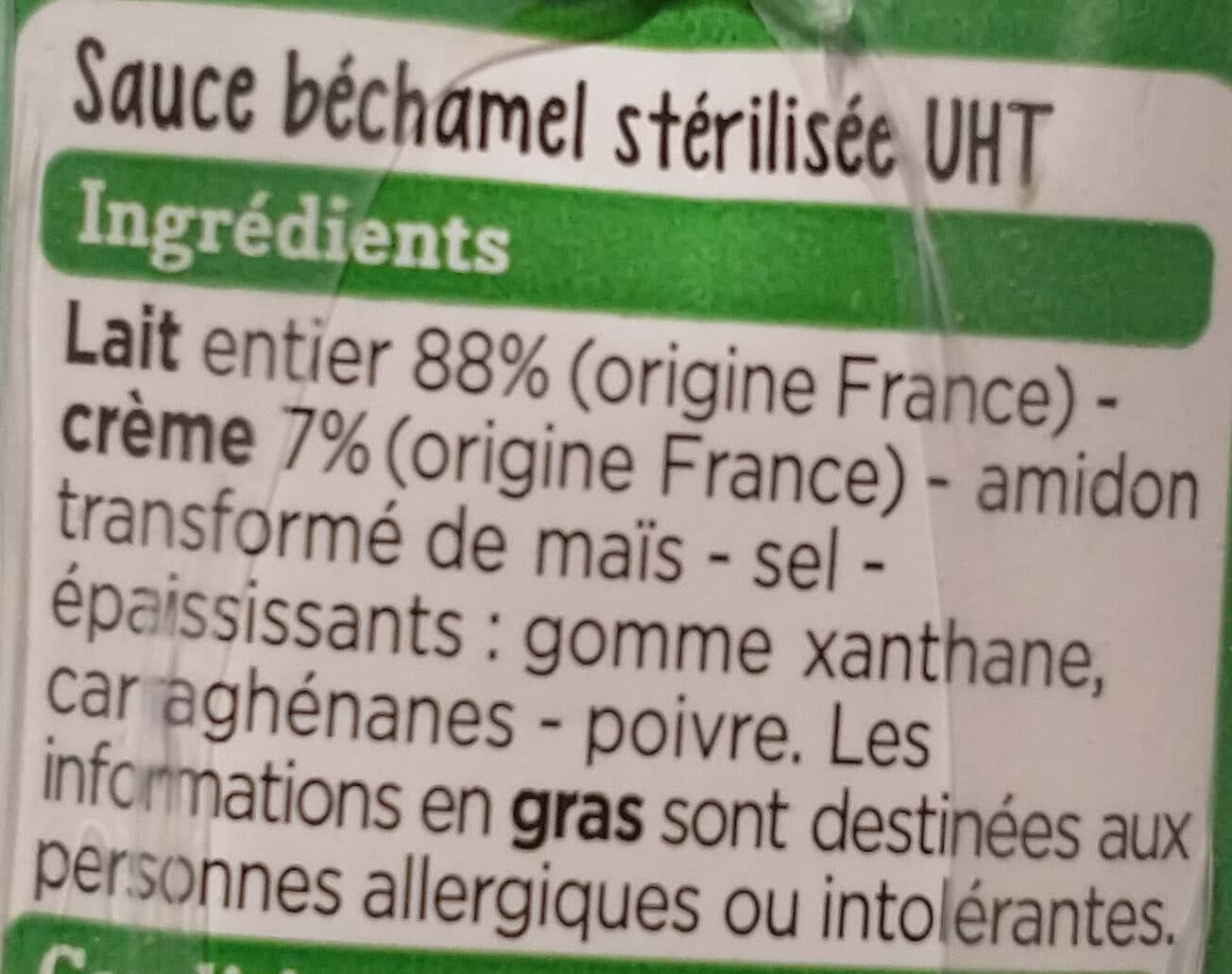 Franprix sauce béchamel 10% MG packshot