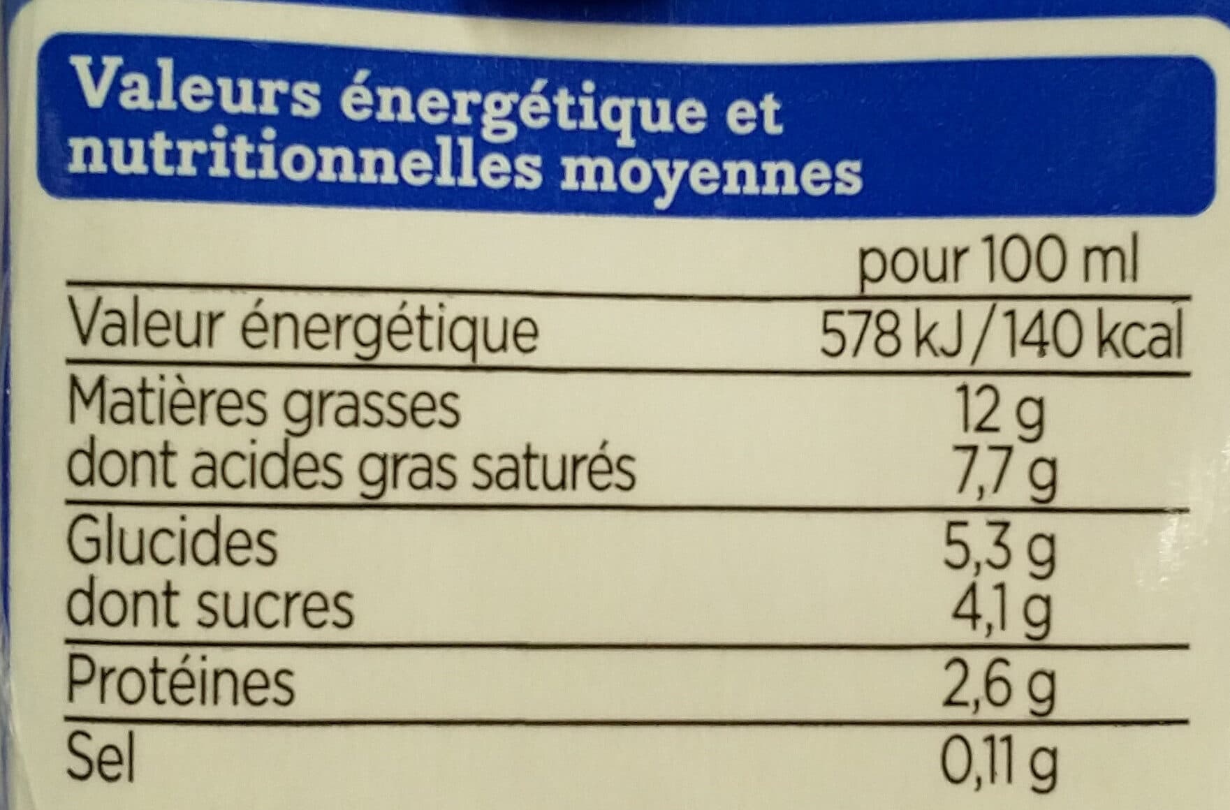 Franprix creme liquide legere 12% MG UHT packshot