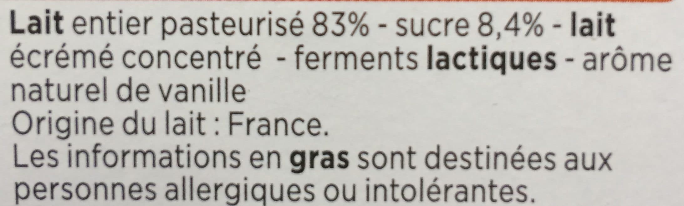 Franprix Yaourt au Lait Entier Saveur Vanille packshot