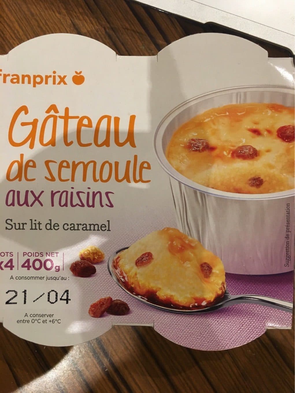 Franprix Gateau de semoule packshot