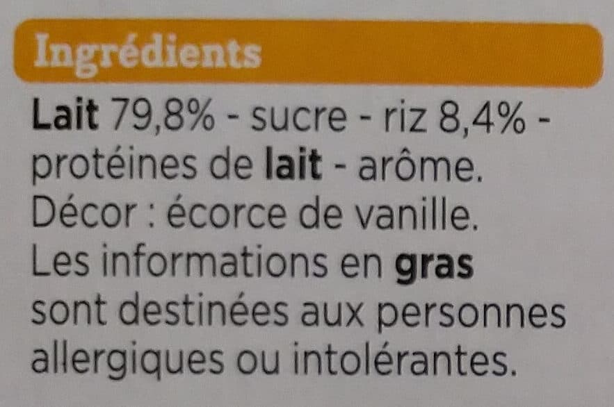 Franprix Franprix riz au lait saveur vanille packshot