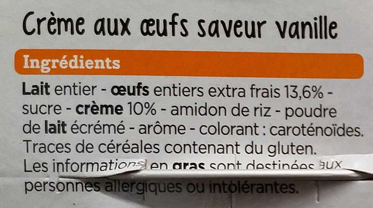 Franprix Crème aux oeufs saveur vanille packshot