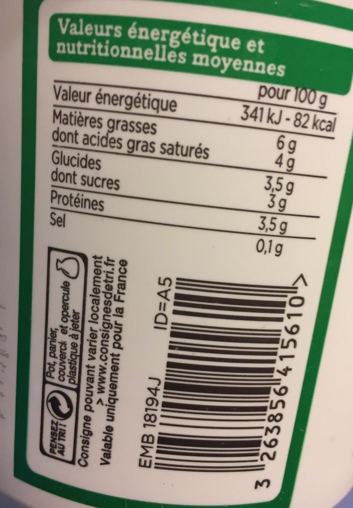 Franprix faisselle en pot packshot