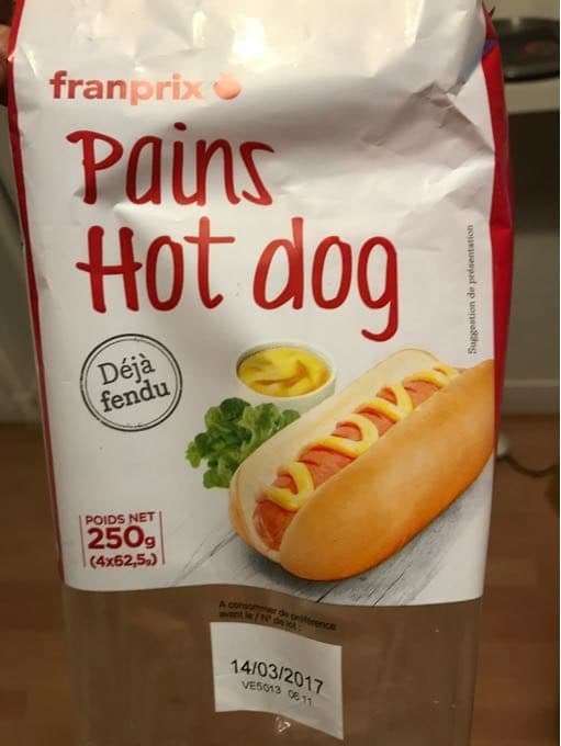 Franprix Pain hotdogs Franprix packshot