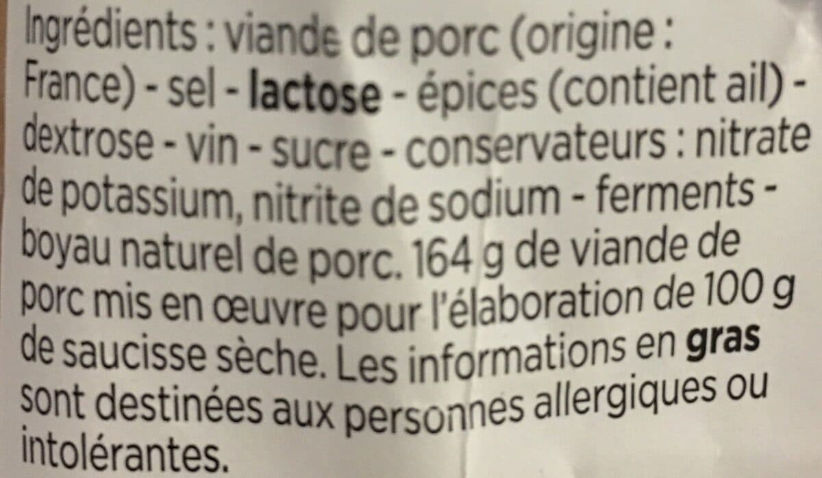 Franprix saucisse seche d'Auvergne IGP packshot