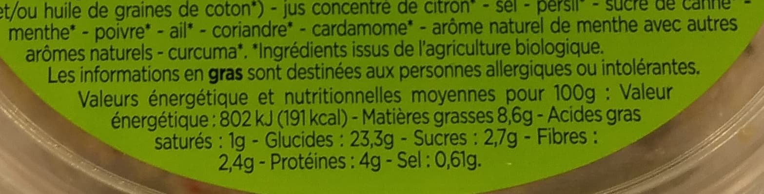 Franprix Taboulé oriental packshot