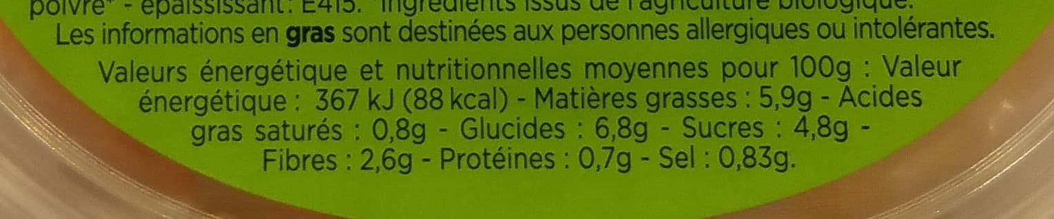 Franprix Carottes râpées Bio packshot