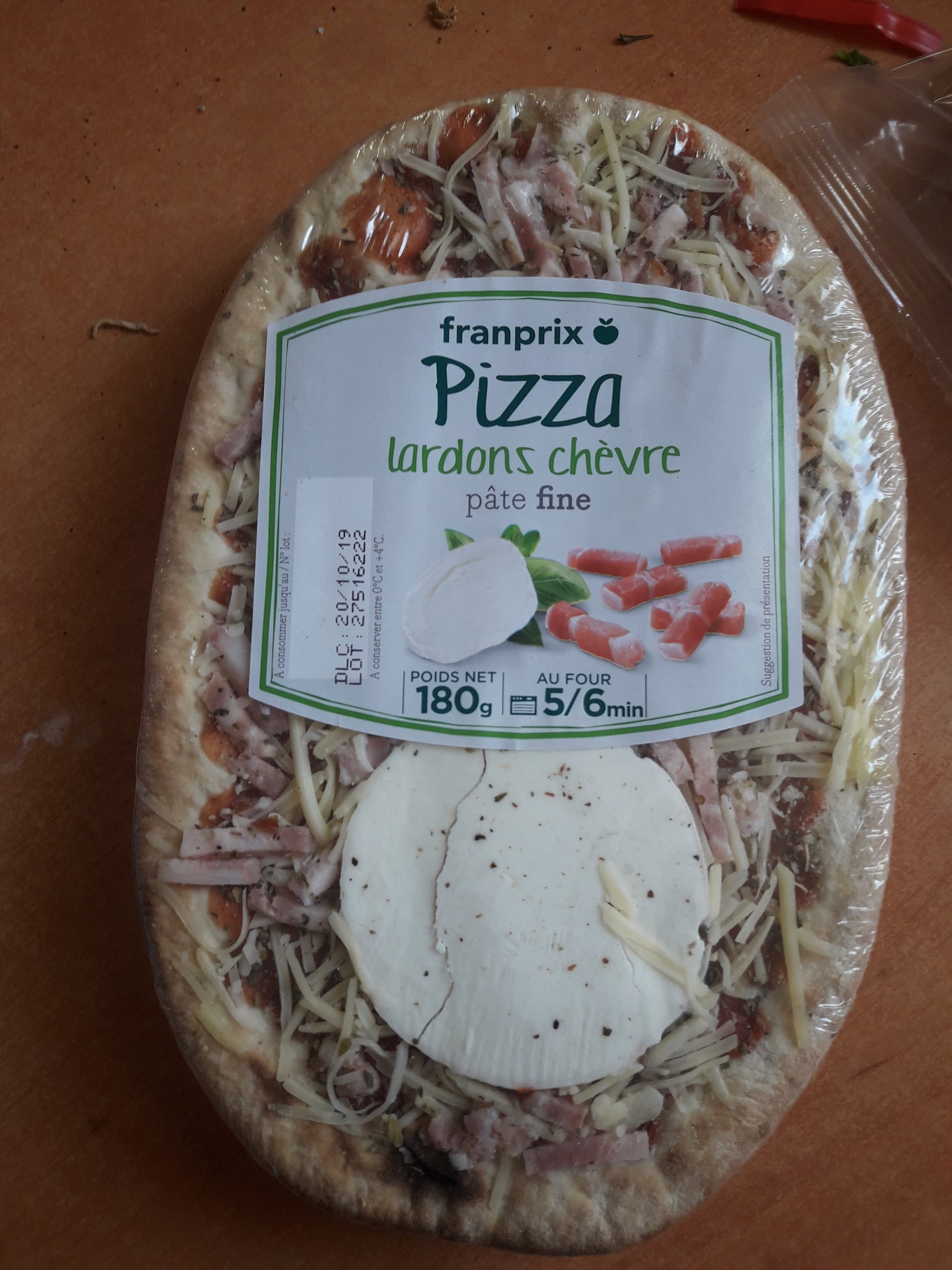 Franprix Pizza Aux Lardons Cuits Fumés Et Au Fromage De Chèvre packshot