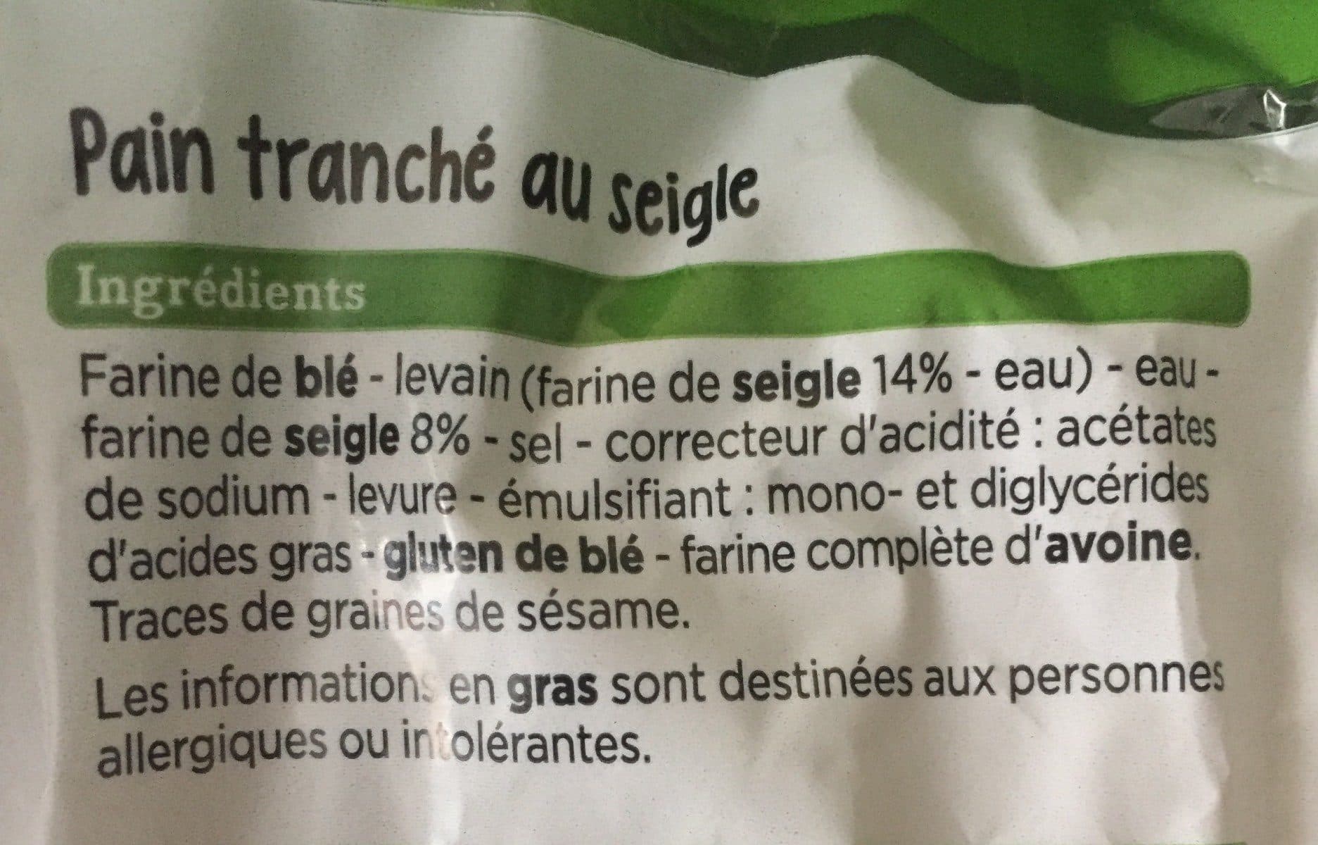 Franprix Pain tranché au seigle packshot