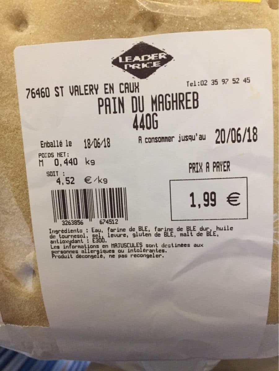 Leader Price Pain du maghreb packshot