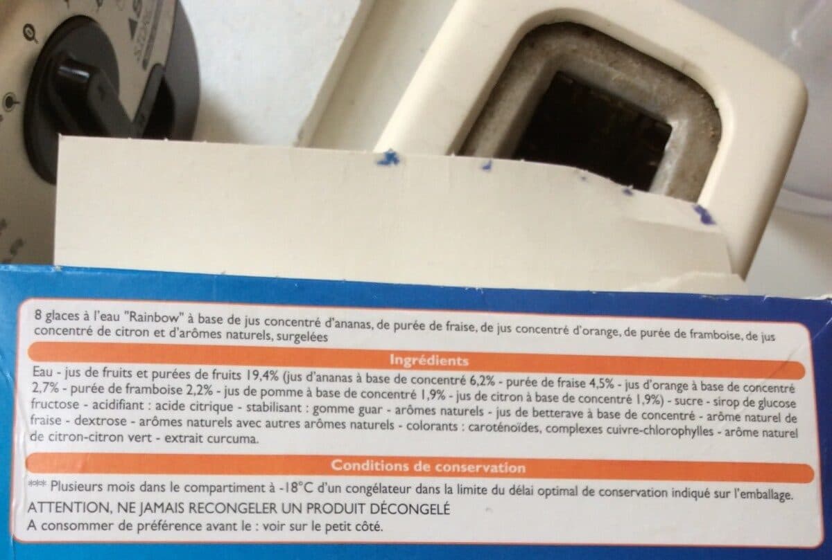 Open Food Facts Glace à l'eau rainbow packshot