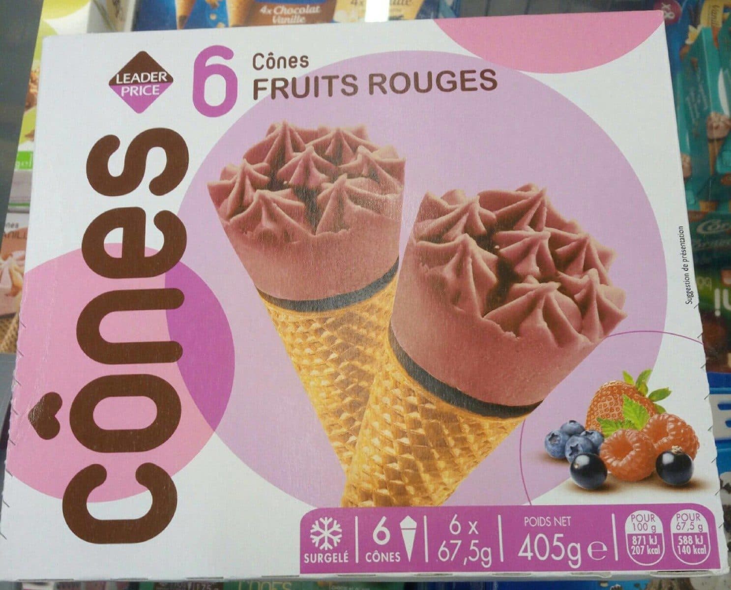 Leader Price Cône Fruits Rouges packshot