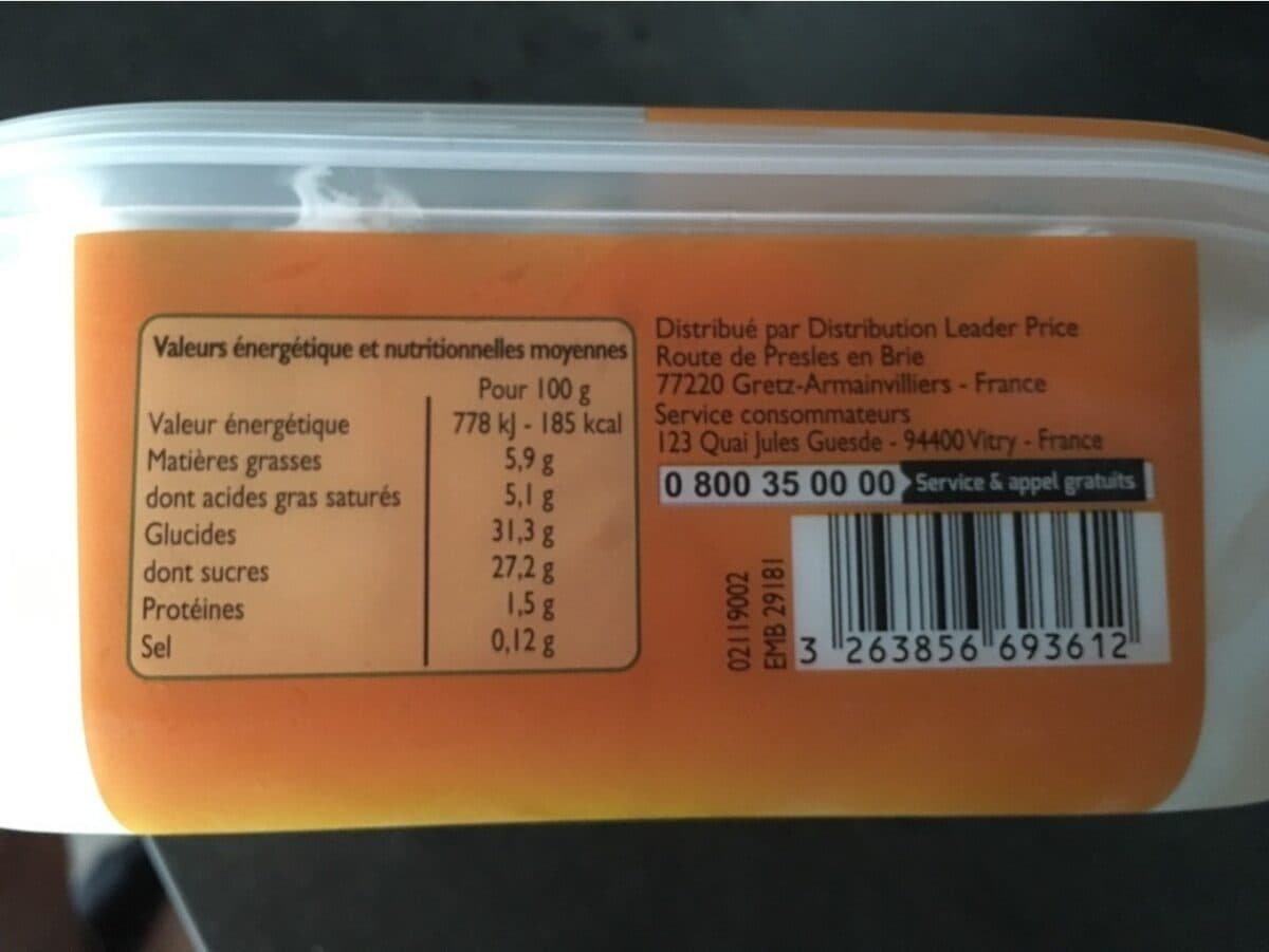 Leader Price Glace citron meringué packshot