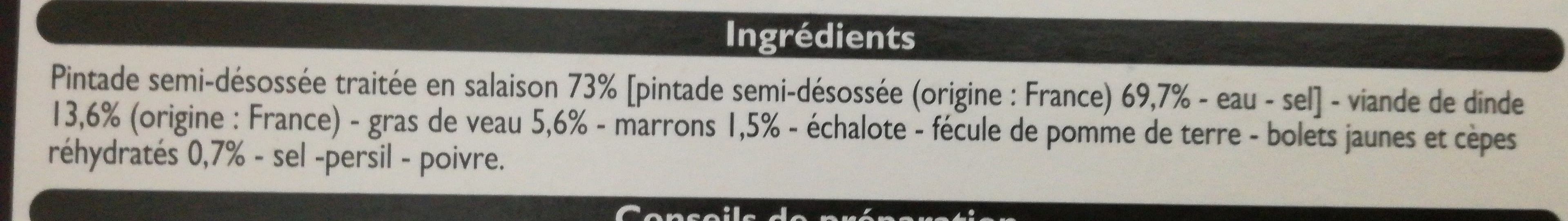 Leader Price Pintade farcie au marrons et champignons packshot