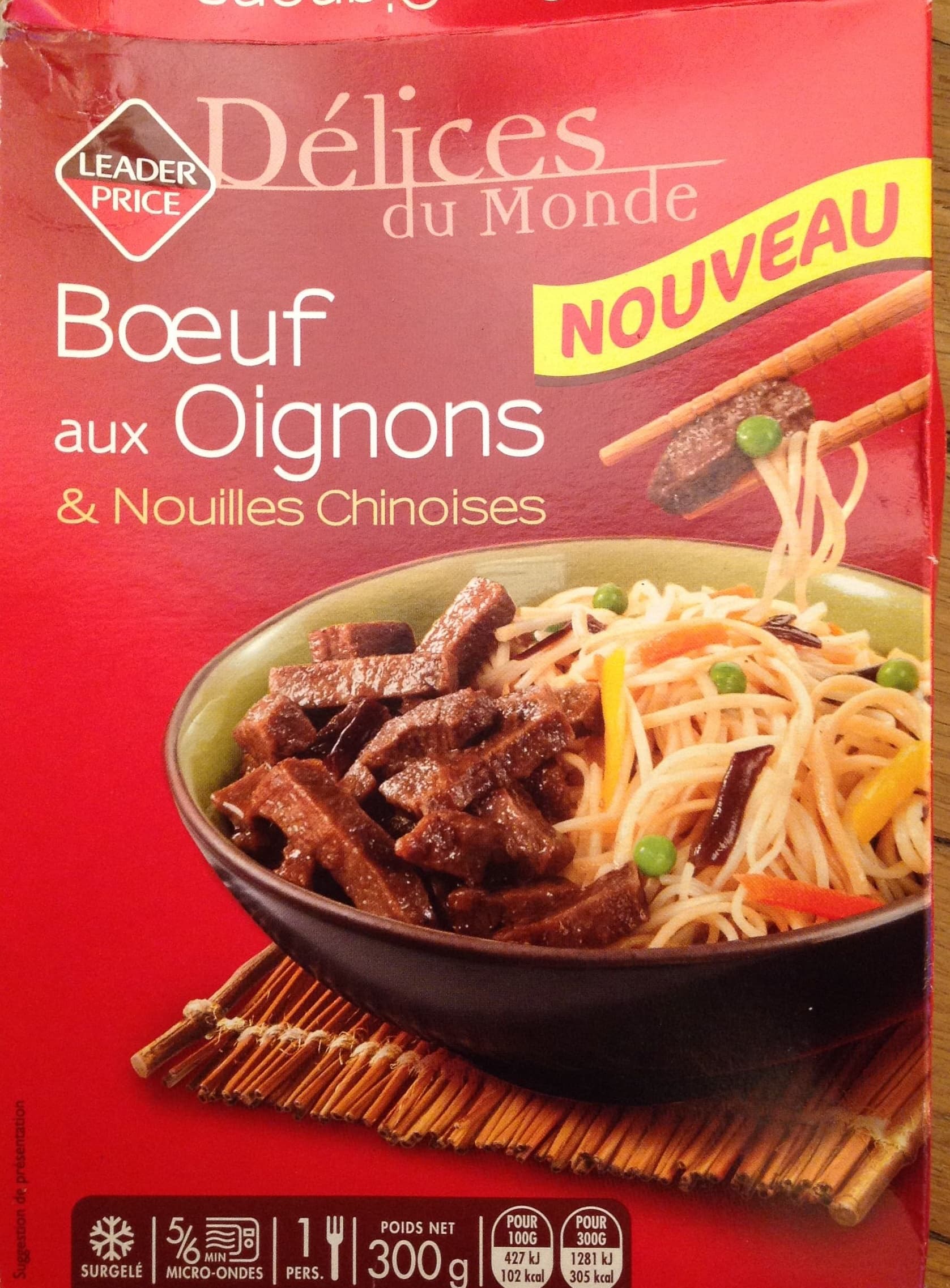Leader Price Boeuf aux oignons & nouilles sautees chinoises packshot