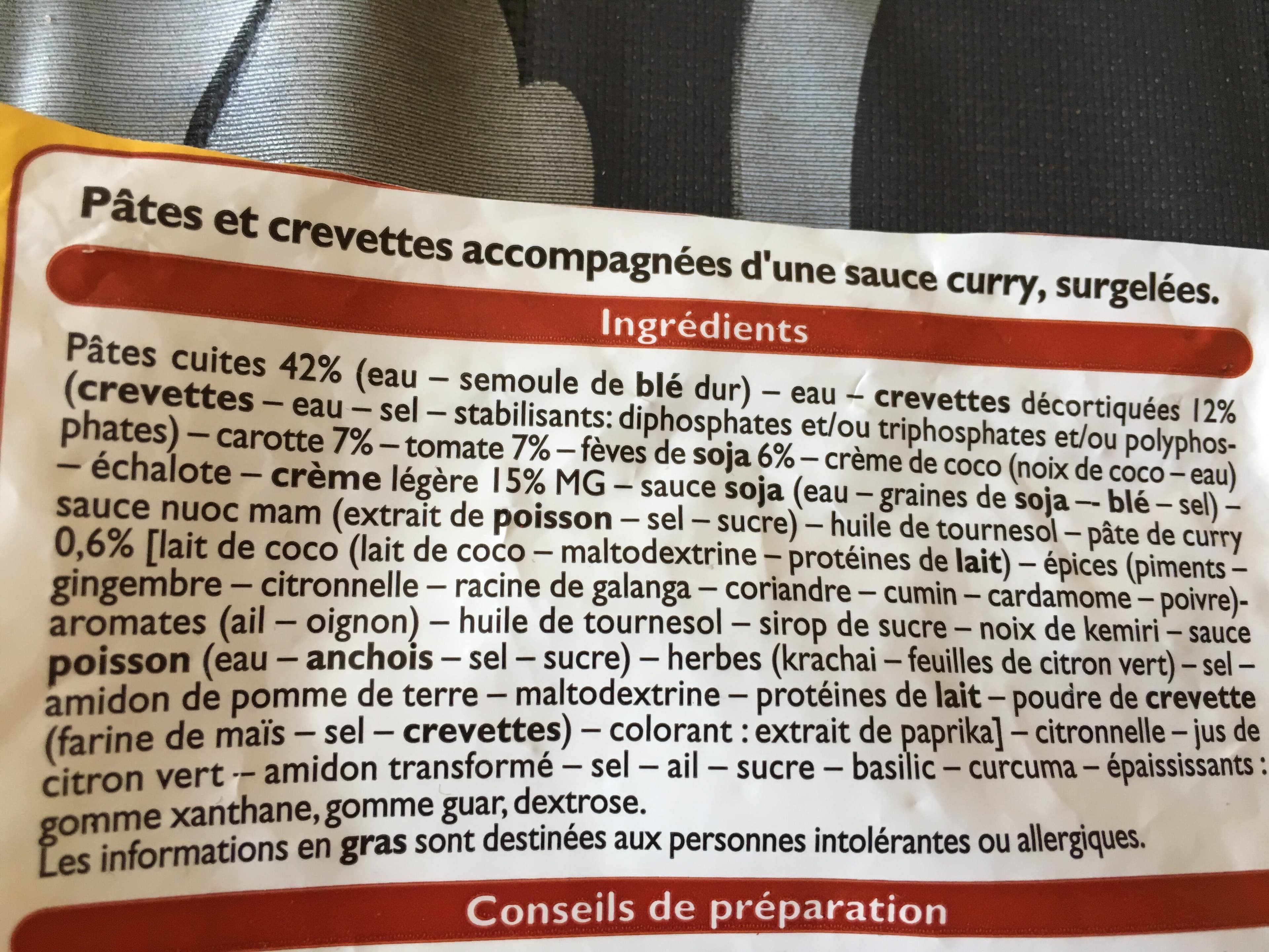 Leader Price Pates et crevettes sauce curry packshot