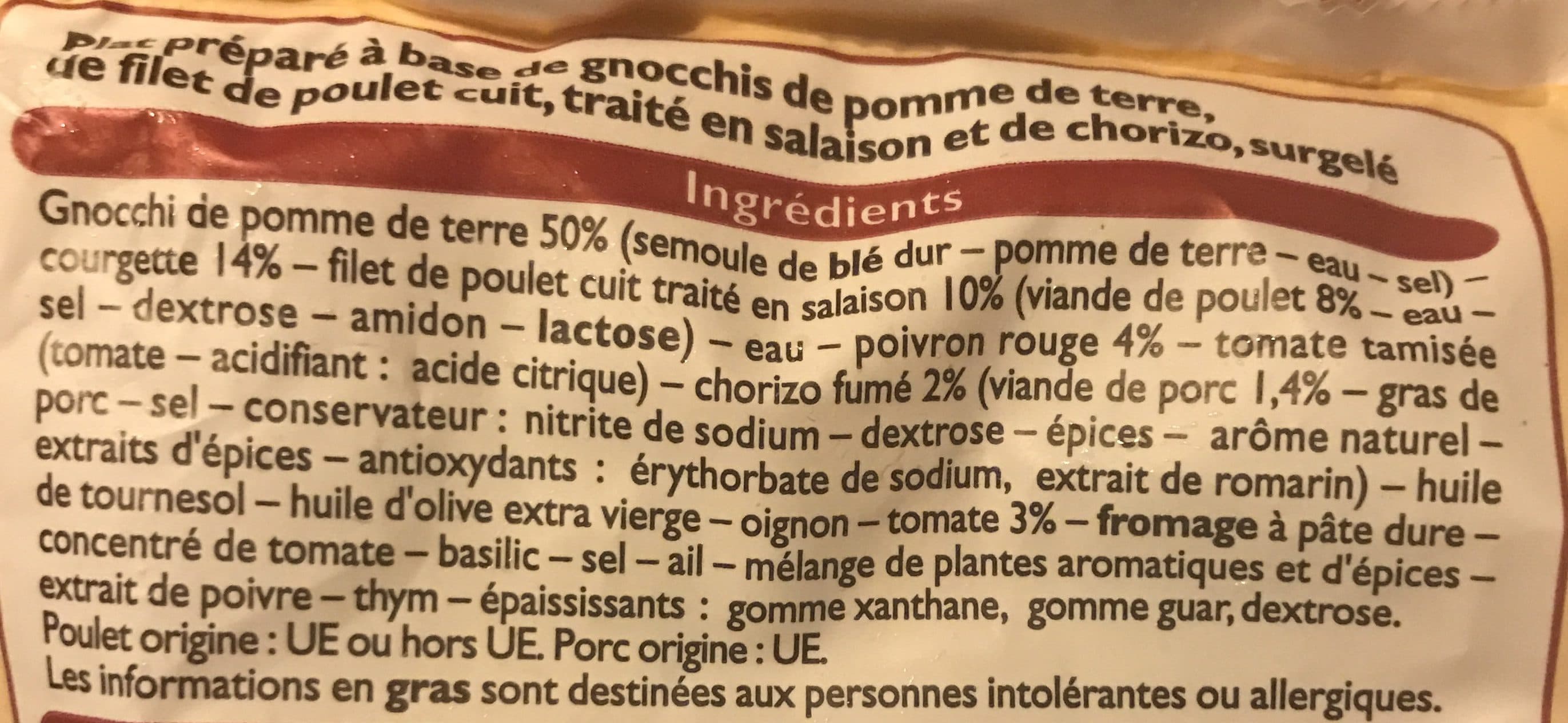 Leader Price Poêlée Gnocchis Poulet et Chorizo packshot