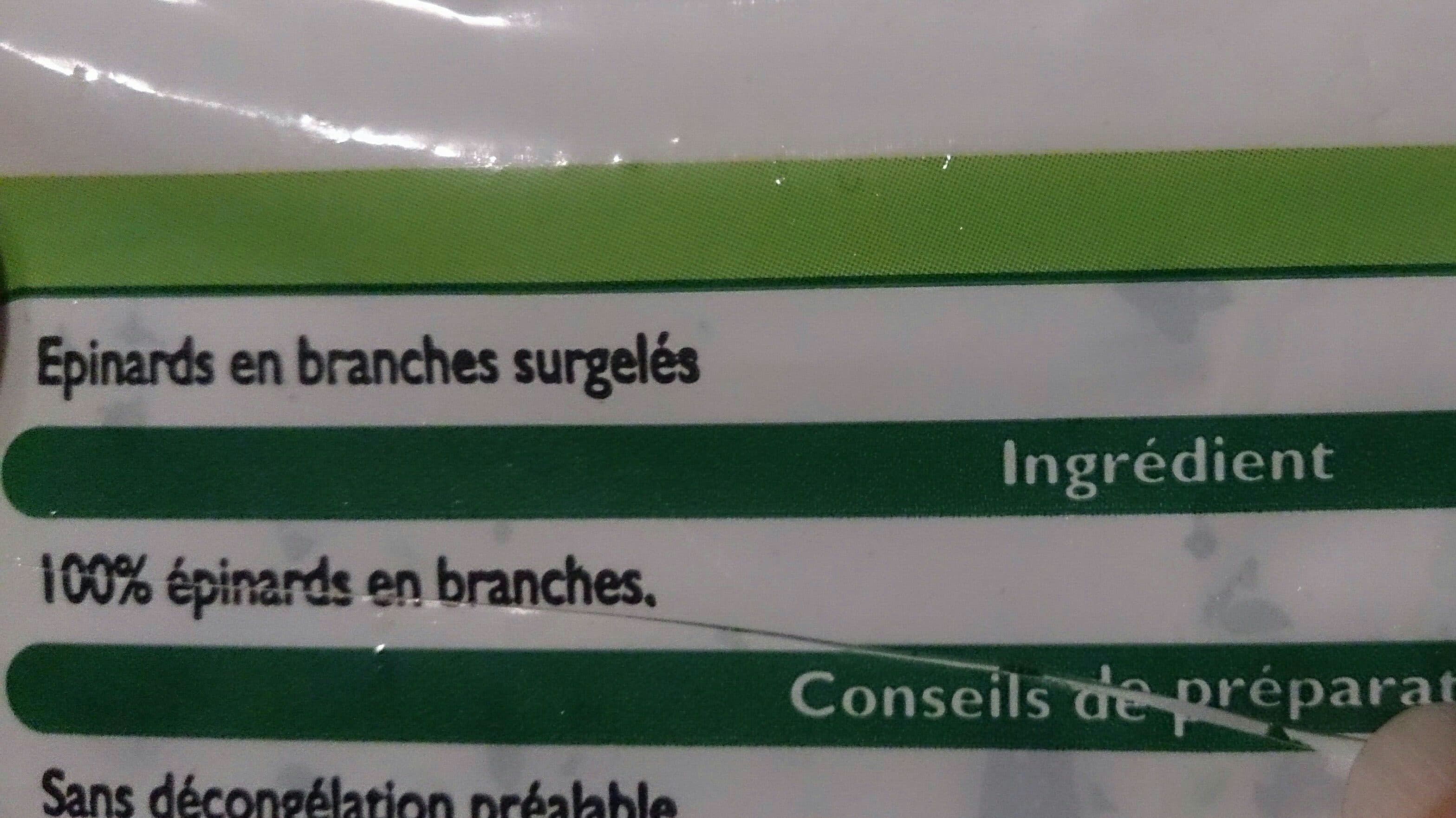 Leader Price Feuilles d'épinards packshot