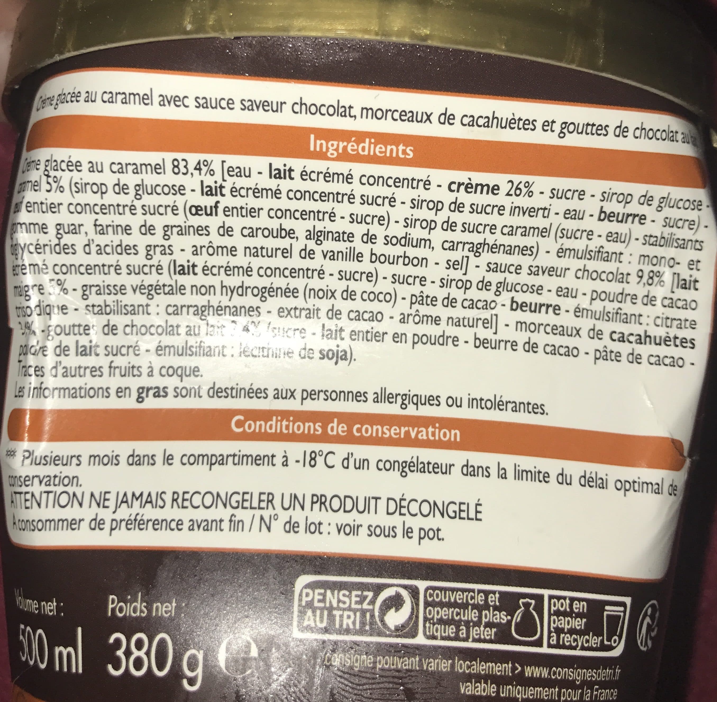 Leader Price Xtra Savoureux Caramel & Cacahuètes packshot