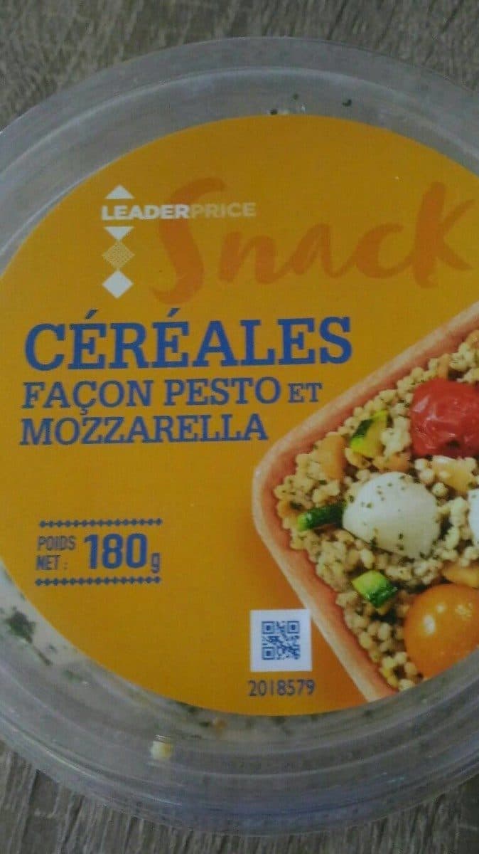 Leader Price Snack Céréales façon Pesto et mozzarella packshot