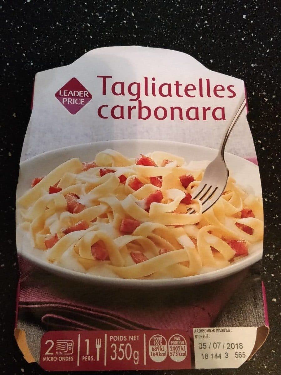 Leader Price Tagliatelles carbonna packshot