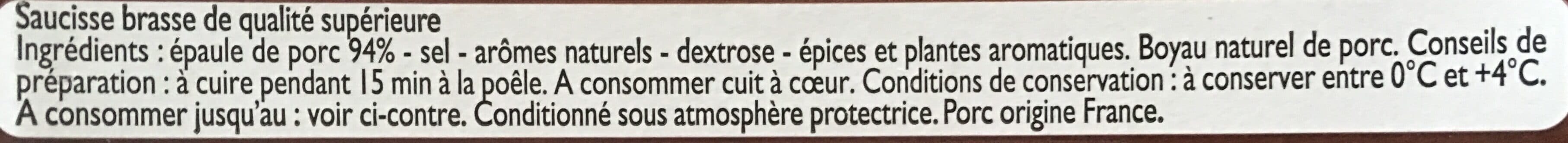 Le Porc Français Saucisse Brasse supérieure packshot