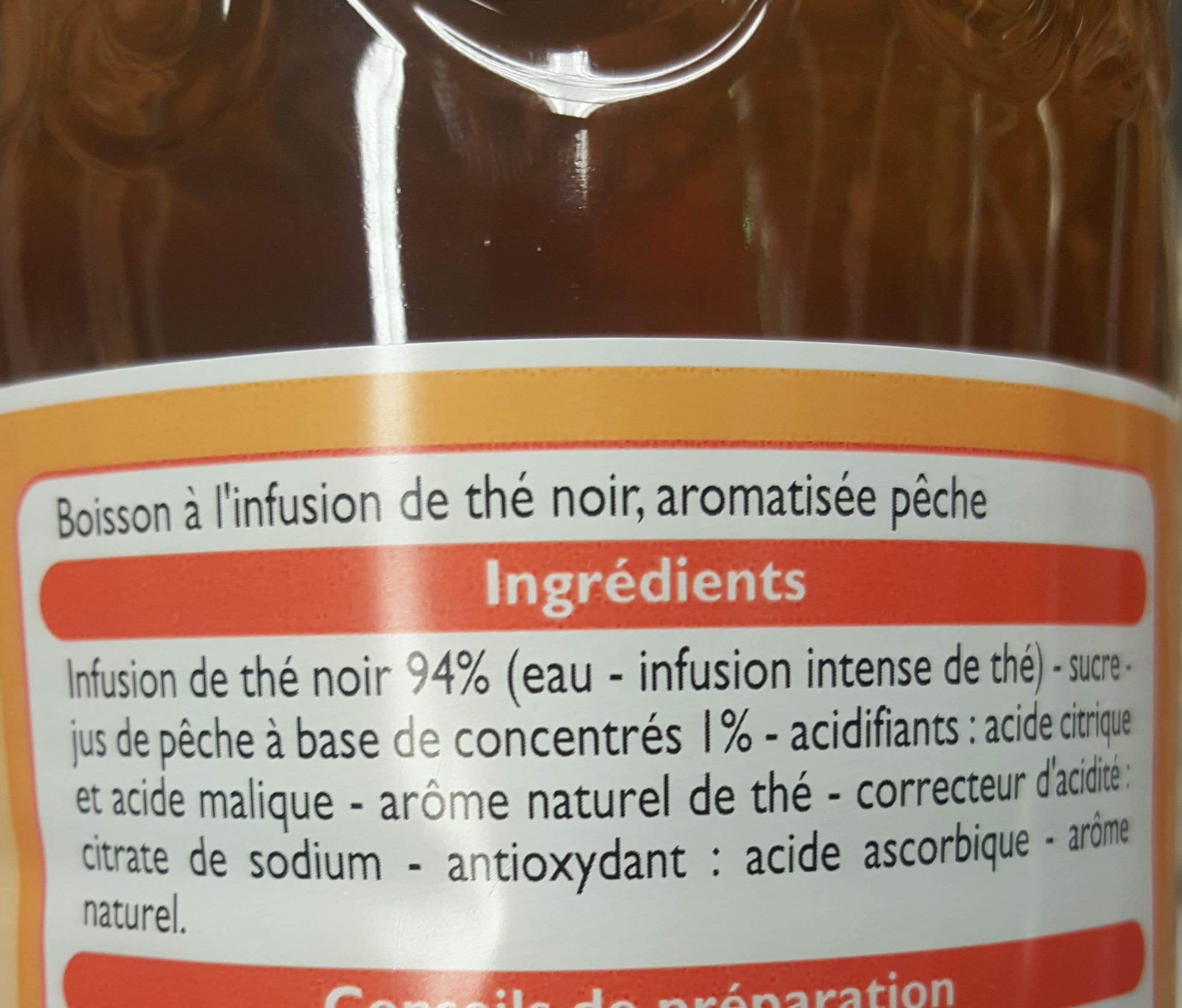 Leader Price Boisson à l'infusion de thé noir - Saveur pêche packshot