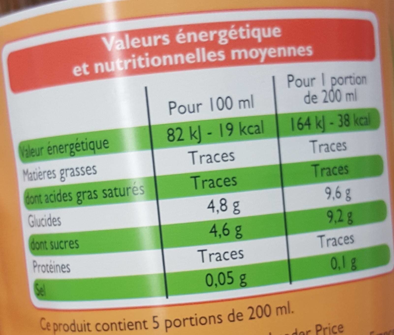 Leader Price Boisson à l'infusion de thé noir - Saveur pêche packshot