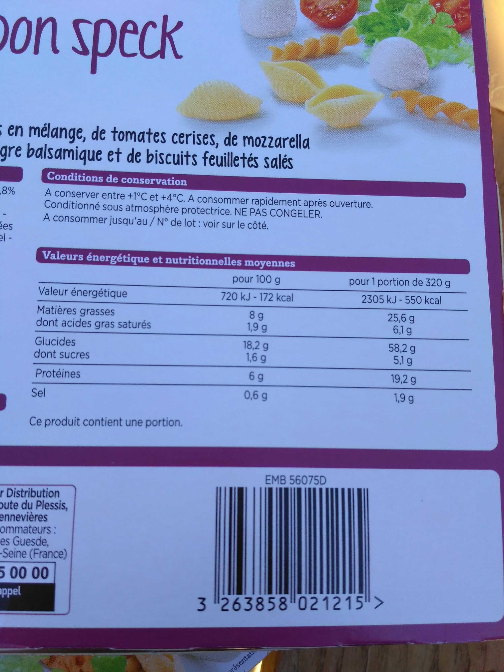 Franprix Salade mozzarella, jambon speck packshot
